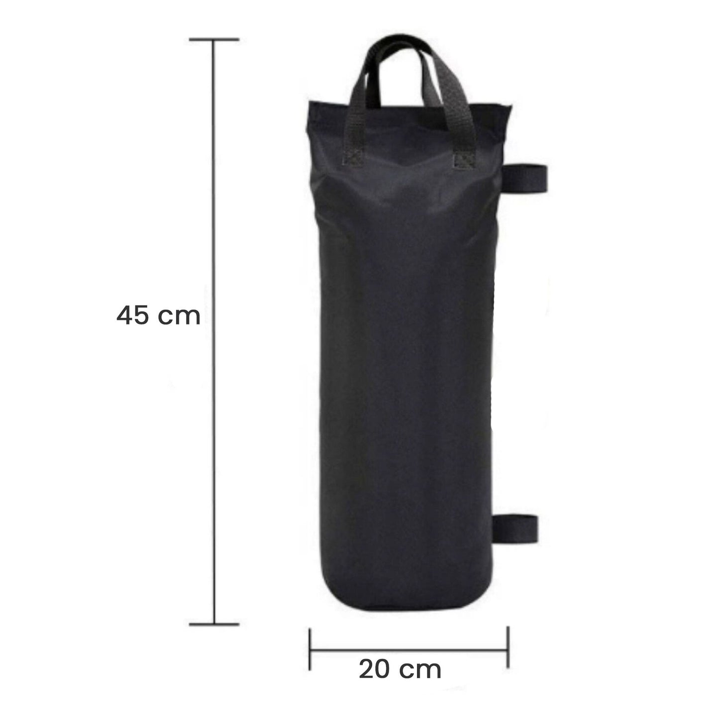 Saci de Ancorare Cort/Pavilion, Klevo, Set 4 Bucati cu un Buzunar,  Saci pentru Fixare Pavilion, 45 x 20 x 20 cm, Negru