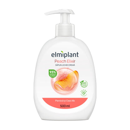 Sapun Lichid Crema, Elmiplant, Piersica si Ceai Alb, 500 ml