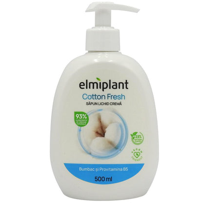 Sapun Lichid Crema, Elmiplant, Bumbac si Provitamina B5, 500 ml