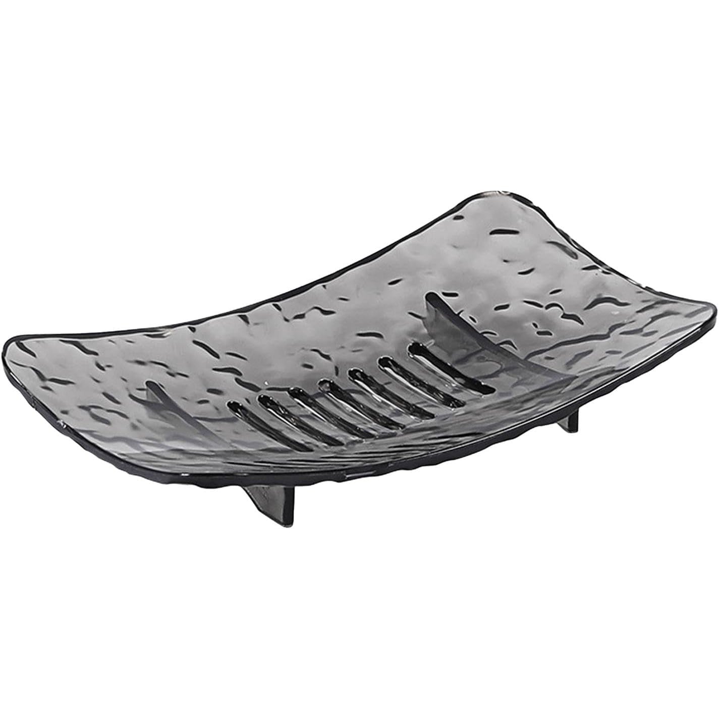 Savoniera din Plastic Klevo, 11 x 8 cm, cu Scurgere Apa, Design Modern, Gri
