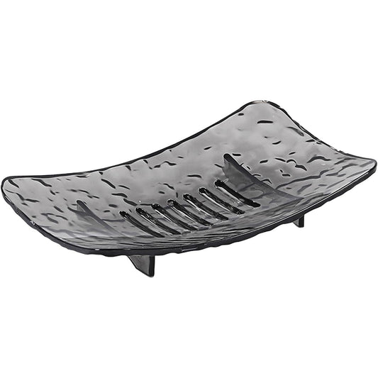Savoniera din Plastic Klevo, 11 x 8 cm, cu Scurgere Apa, Design Modern, Gri