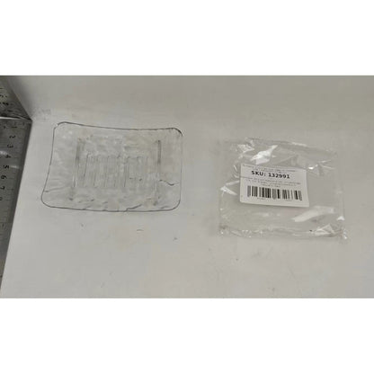 Savoniera din Plastic Klevo, 11 x 8 cm, cu Scurgere Apa, Design Modern, Transparent