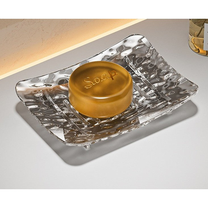 Savoniera din Plastic Klevo, 15 x 9 cm, cu Scurgere Apa, Design Modern, Gri
