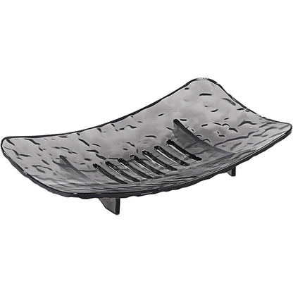 Savoniera din Plastic Klevo, 15 x 9 cm, cu Scurgere Apa, Design Modern, Gri