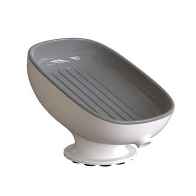 Savoniera din Plastic, Klevo, cu Ventuza, Design Modern, Gri