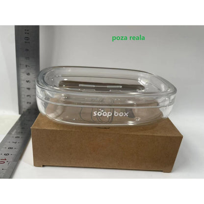 Savoniera, Klevo, Pentru Blat, PET, Scurgere Optima, Argintiu Transparent