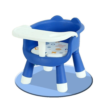 Scaun de Masa pentru Copii, Klevo, 2 in 1, Tavita Detasabila, Spatar Ergonomic, +6 Luni, Inaltime 36 cm, Albastru