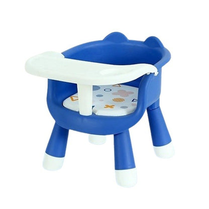 Scaun de Masa pentru Copii, Klevo, 2 in 1, Tavita Detasabila, Spatar Ergonomic, +6 Luni, Inaltime 36 cm, Albastru