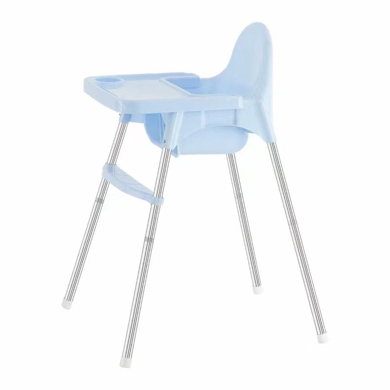 Scaun de masa telescopic pentru bebelusi si copii, Klevo, cu Suport picioare si Centura de siguranta, reglabil pe inaltime, Varsta 6-32 luni, Albastru