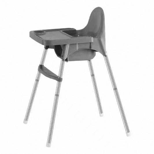 Scaun de masa telescopic pentru bebelusi si copii, Klevo, cu Suport picioare si Centura de siguranta, reglabil pe inaltime, Varsta 6-32 luni, Gri