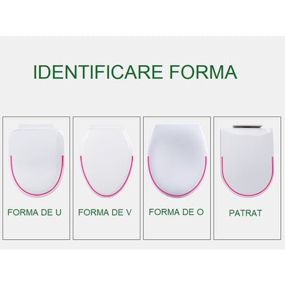 Capac de Toaleta cu Reductie 2 in 1, Klevo, pentru Copii si Adulti, Coborare Lenta si Silentioasa, Instalare Usoara, din PP5 , in Forma de V, Alb