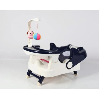 Scaun pentru Copii 2 in 1, Klevo, pentru Servit Masa si pentru Baie, Multifunctional, Pliabil, Portabil, din Plastic, Spatar Reglabil, 58 x 39 cm, Albastru