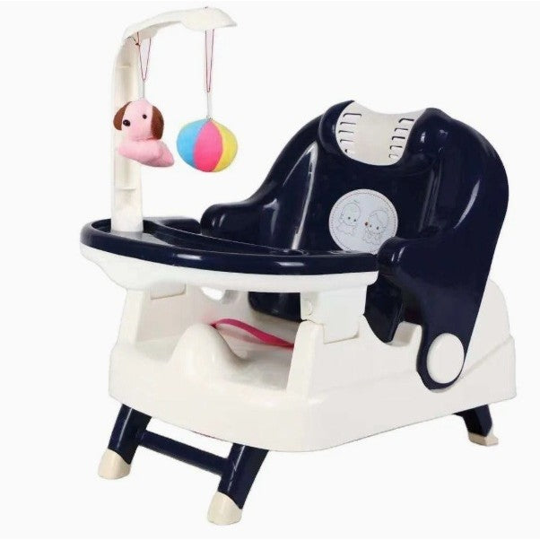 Scaun pentru Copii 2 in 1, Klevo, pentru Servit Masa si pentru Baie, Multifunctional, Pliabil, Portabil, din Plastic, Spatar Reglabil, 58 x 39 cm, Albastru