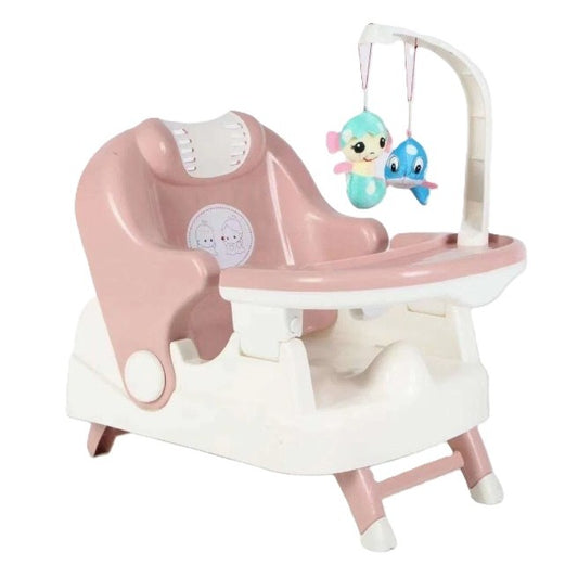 Scaun pentru Copii 2 in 1, Klevo, pentru Servit Masa si pentru Baie, Multifunctional, Pliabil, Portabil, din Plastic, Spatar Reglabil, 58 x 39 cm, Roz