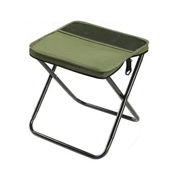 Scaun Taburet Pliabil pentru Camping, Klevo, pentru Adulti, Scaun Portabil, Pescuit, din Panza Oxford si Cadru Metalic, Mic 26 x 24 x 24 cm, Verde