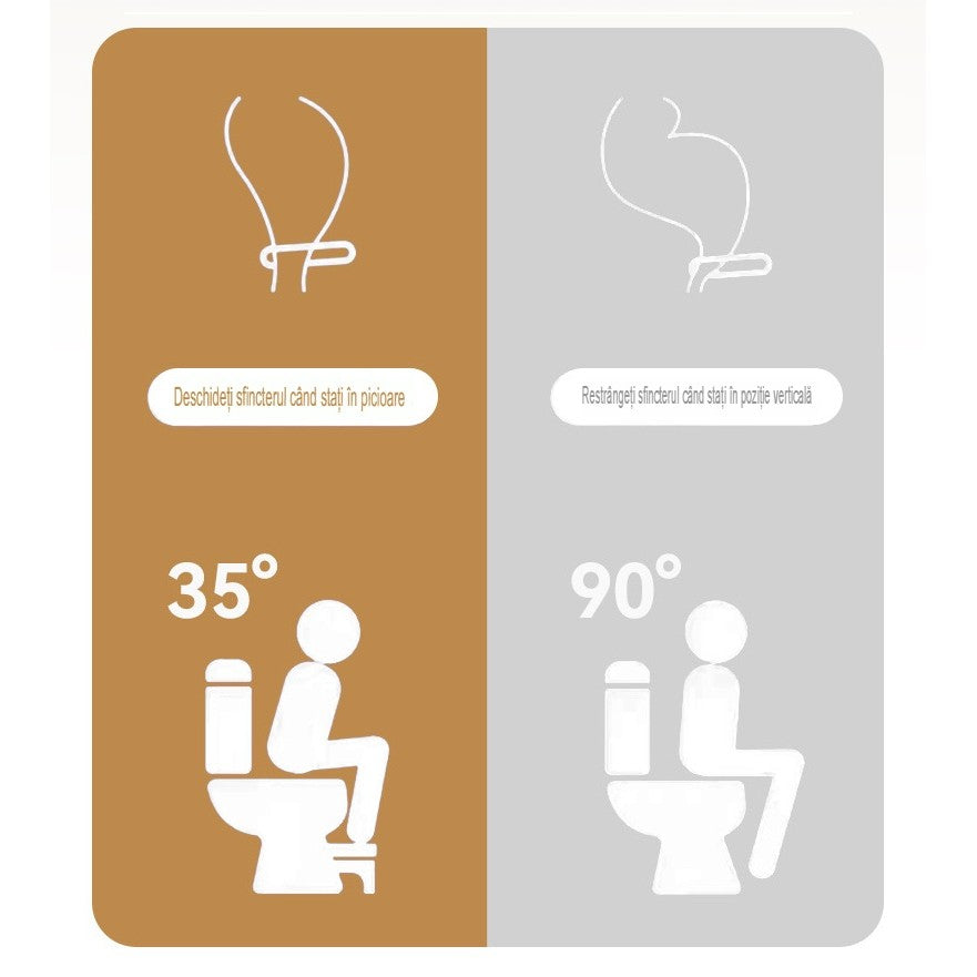 Scaunel WC, Klevo, Tratament Impotriva Hemoroizilor si Constipatiei, Scaun Inaltator WC Copii, Suport Picioare WC, Taburet Inaltator Pozitia Corecta Ghemuit Pe WC, Plastic Rezistent, 17x22x38 cm, Albastru