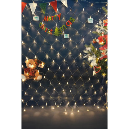Sectiune Instalatie de Craciun Klevo, Tip Plasa, 160 LED-uri, 2 m x 2 m, 8 jocuri de lumini, Interconectabila, Fir transparent, Alb cald