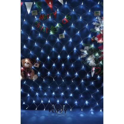 Sectiune Instalatie de Craciun Klevo, Tip Plasa, 320 LED-uri, 3 m x 3 m, 8 jocuri de lumini, Interconectabila, Fir transparent, Alb rece