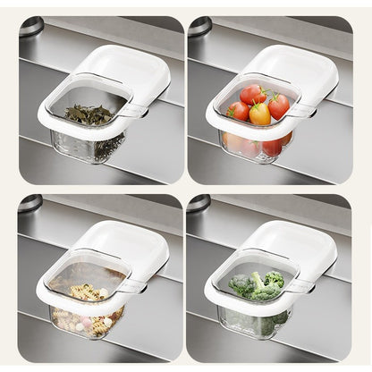 Cos de Scurgere pentru Chiuveta, Klevo, din ABS, cu Maner si Ventuza, Multifunctional, 22 x 13 x 8.5 cm, Alb