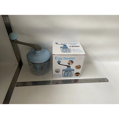 Mixer Manual, Klevo, pentru Oua Smantana Frisca Aluat, Maner Plastic, Usor de Utilizat si Depozitat, Bol Transparent, 24.5 x 11.5 cm Albastru