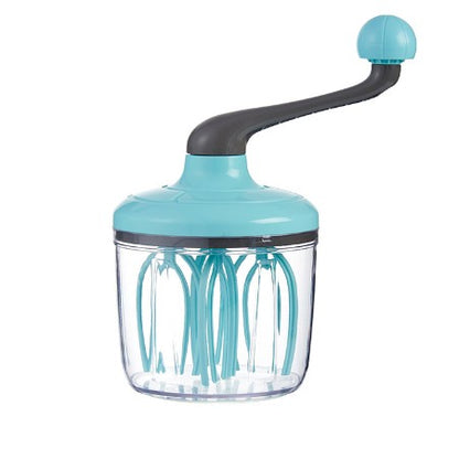 Mixer Manual, Klevo, pentru Oua Smantana Frisca Aluat, Maner Plastic, Usor de Utilizat si Depozitat, Bol Transparent, 24.5 x 11.5 cm Verde
