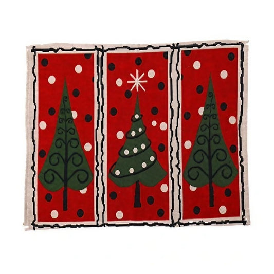 Servet de Masa, Klevo, Model Brazi de Craciun, Tematica Craciun, Prosop pentru Masa, 47x33 cm, Bumbac si Fibre Sintetice, Rosu