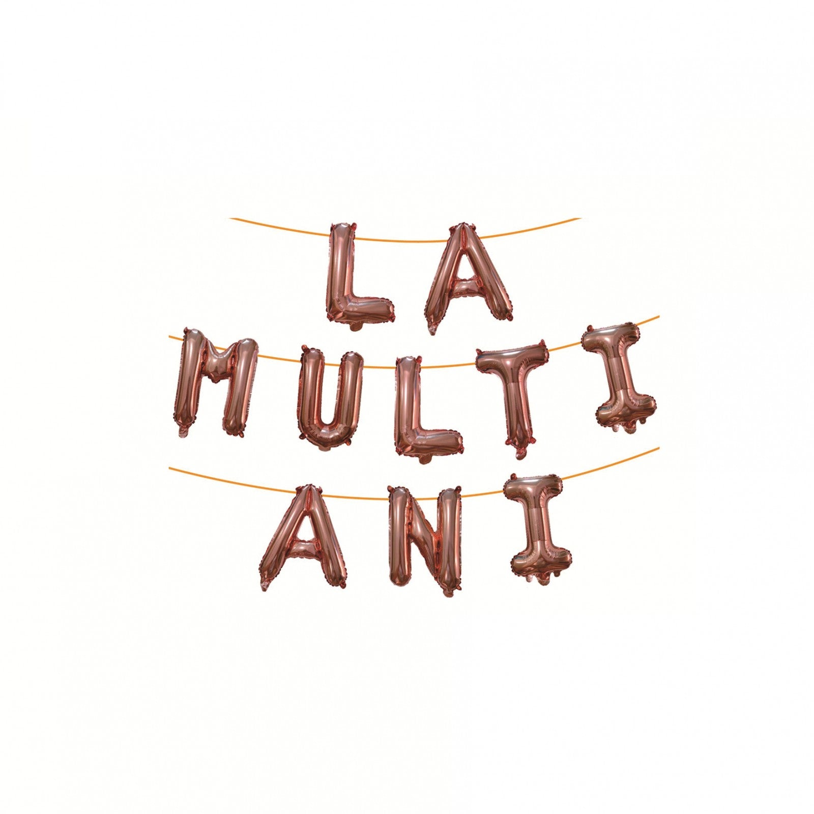 Set 10 Baloane din Folie Metalizata, Klevo, Figurine Litere, Model La multi ani, Tema Aniversare, 40 cm, Ambalaj Individual, Pai Inclus,  Umflare cu Aer sau Heliu, Bej