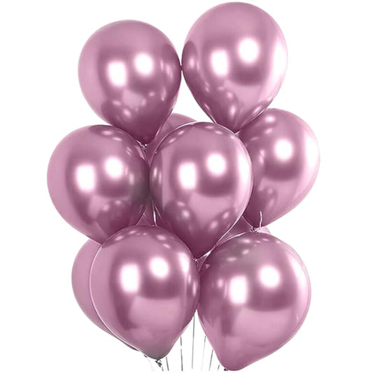 Set 10 Baloane din Latex Chrome, Klevo, Model Party, 23 cm, Mov, 2.2 g