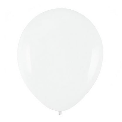 Set 10 Baloane din Latex, Klevo, Model Party, 13 cm, 1 g, Alb