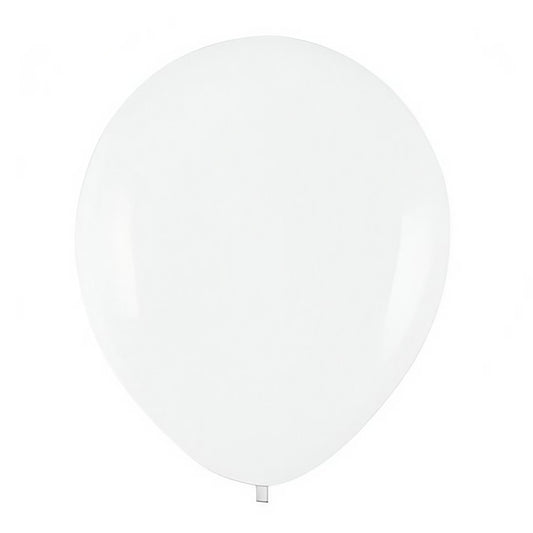Set 10 Baloane din Latex, Klevo, Model Party, 13 cm, 1 g, Alb
