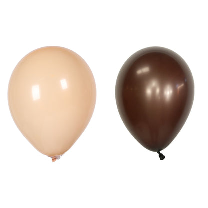 Set 10 Baloane din Latex, Klevo, Model Party, 30 cm, 5x Maro, 5x Bej, 2.8 g