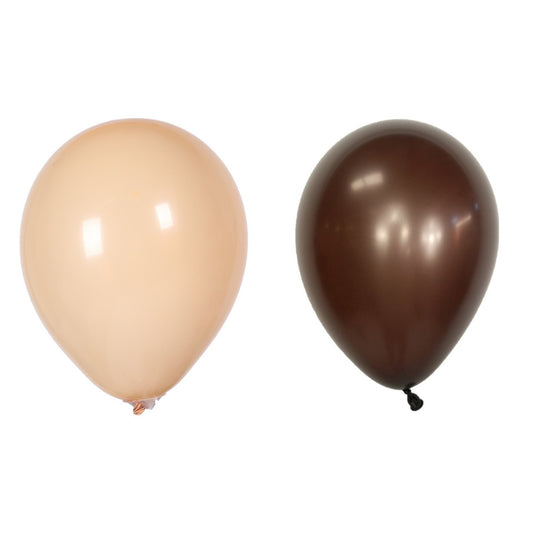 Set 10 Baloane din Latex, Klevo, Model Party, 30 cm, 5x Maro, 5x Bej, 2.8 g