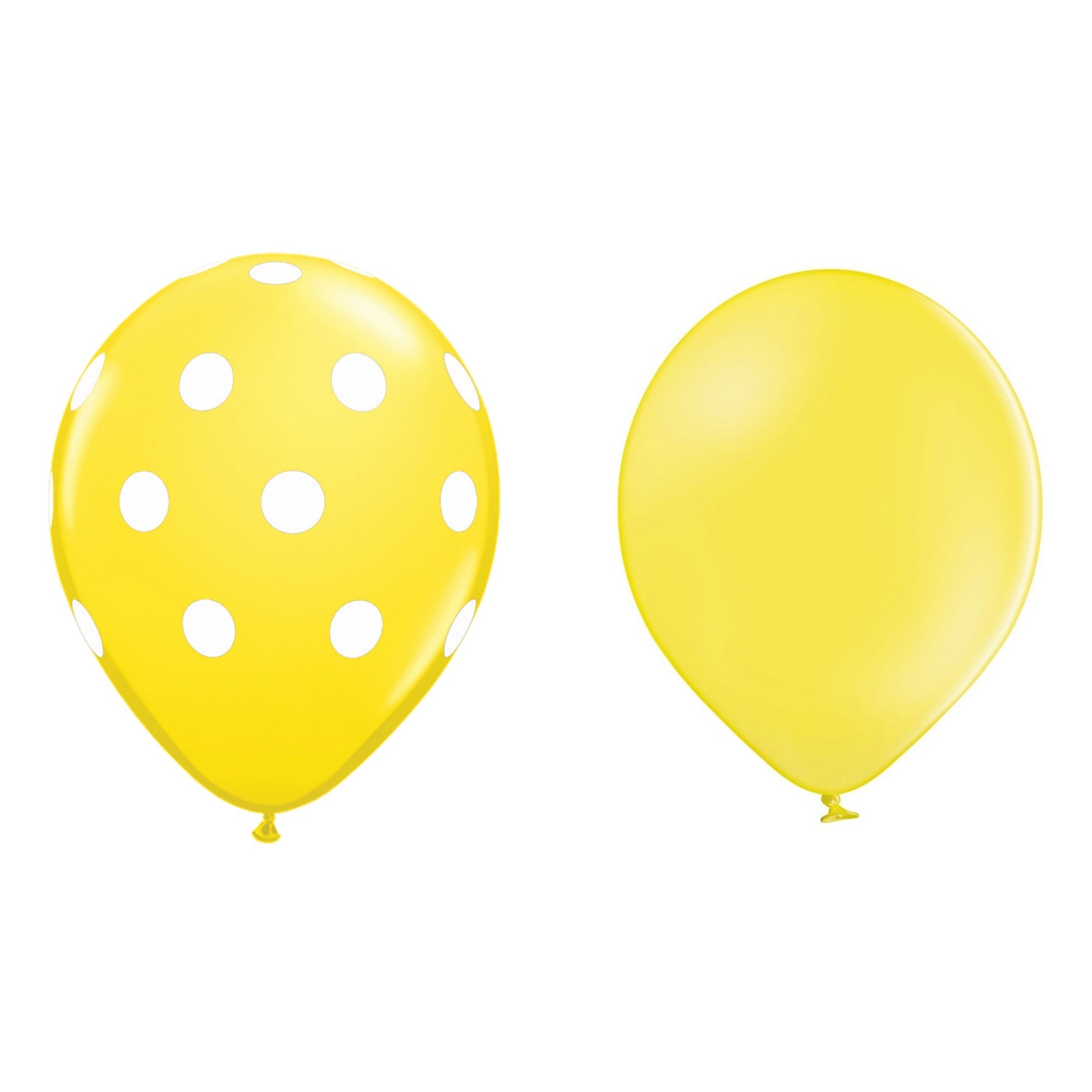 Set 10 Baloane din Latex, Klevo, Model Party cu Buline si Simple, 30 cm, Galben, 2.8 g