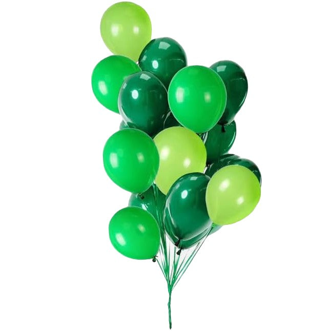 Set 10 Baloane din Latex, Klevo, Model Party, 30 cm, Verde Diferite Nuante, 2.8 g