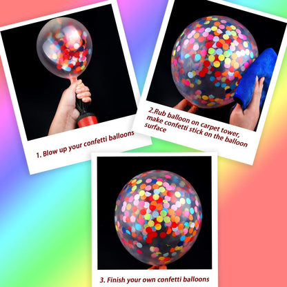 Set 10 Baloane din Latex, Klevo, Model Party Confetti, 30 cm, Multicolore, 2.8 g