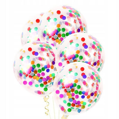 Set 10 Baloane din Latex, Klevo, Model Party Confetti, 30 cm, Multicolore, 2.8 g