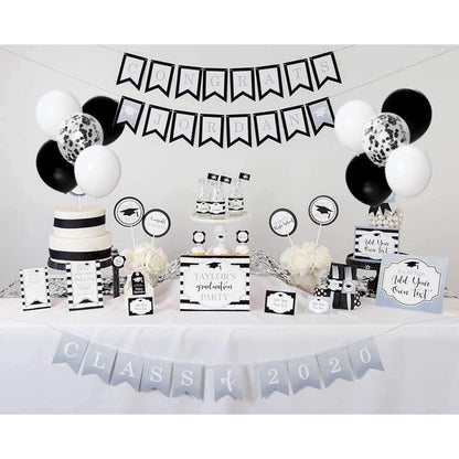 Set 10 Baloane din Latex, Klevo, Model Party Confetti, 5 x Confetti, 5 x Negru, 25 cm, 2.2g