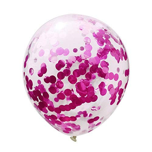 Set 10 Baloane din Latex, Klevo, Model Party Confetti, 5 x Confetti, 5 x Roz, 25 cm, 2.2g