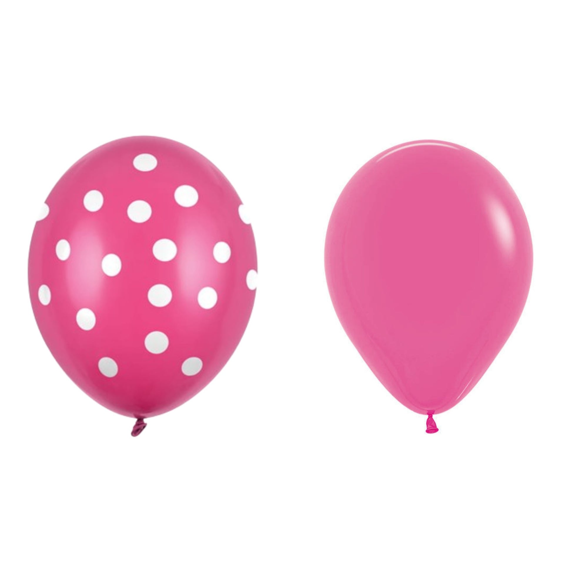 Set 10 Baloane din Latex, Klevo, Model Party cu Buline si Simple, 30 cm, Fucsia, 2.8 g