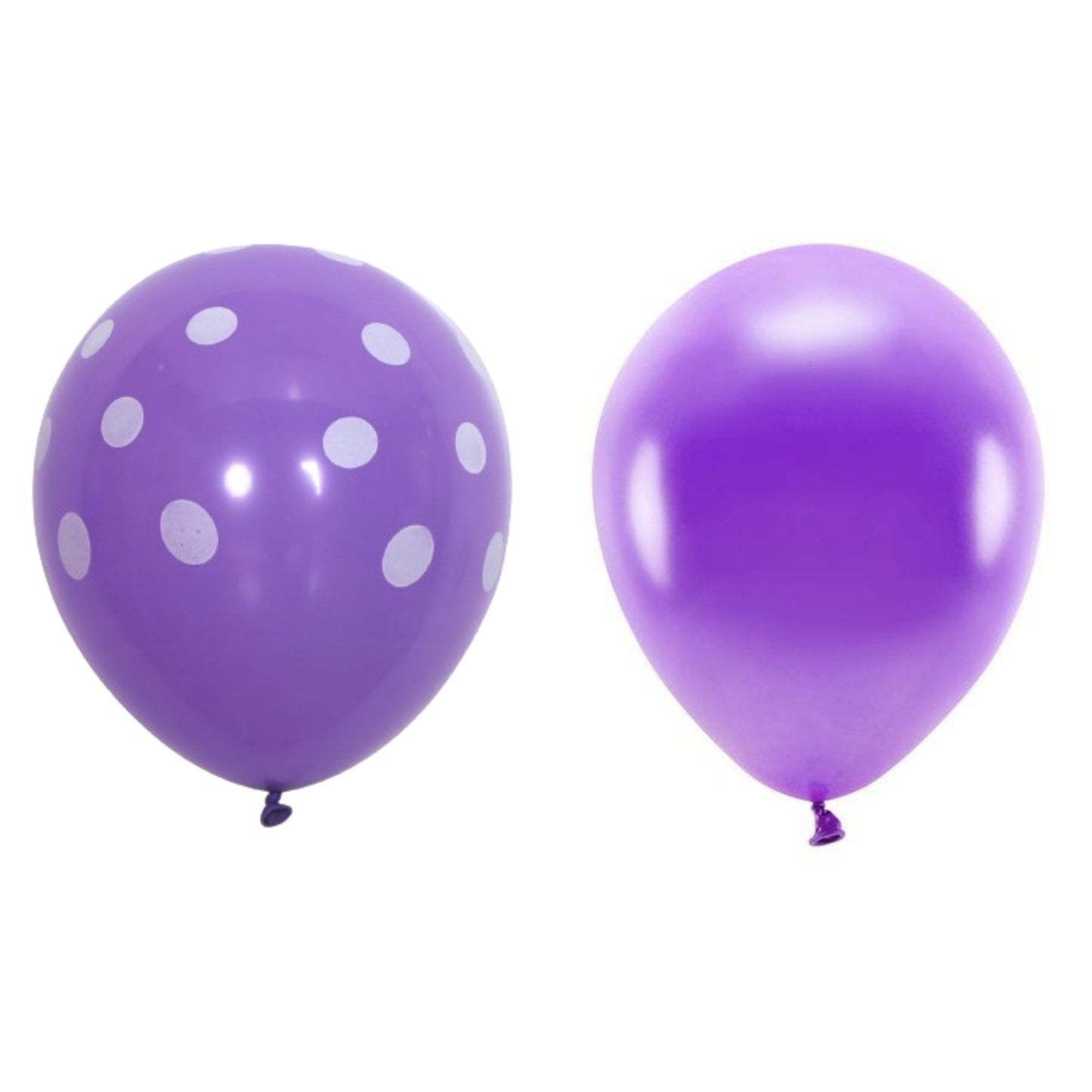 Set 10 Baloane din Latex, Klevo, Model Party cu Buline si Simple, 30 cm, Mov, 2.8 g