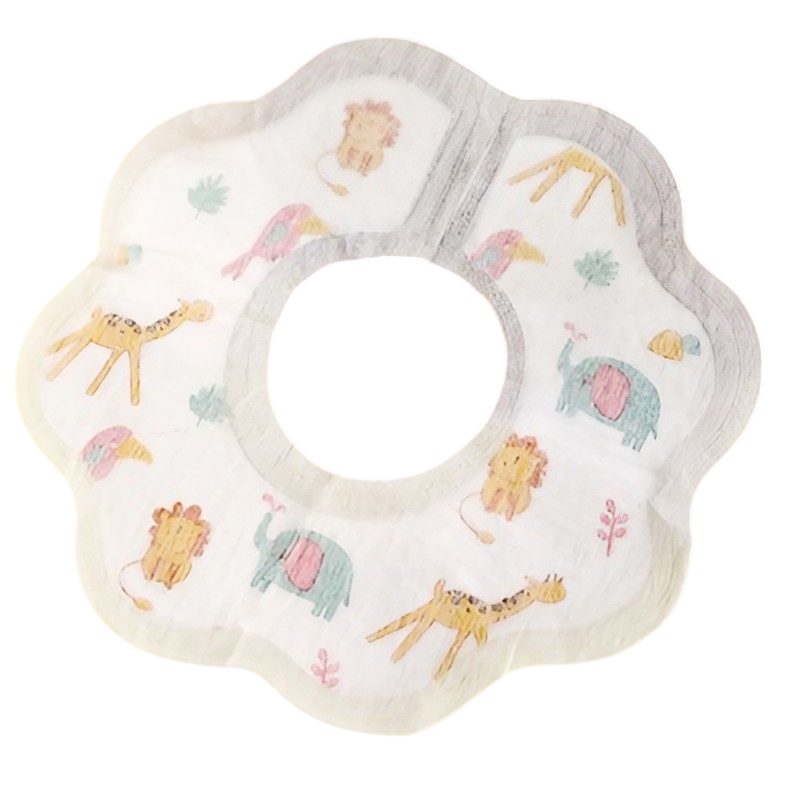 Set 10 Bavete de Unica Folosinta, Klevo, Model Animalute, pentru Bebelusi, Alb Gri