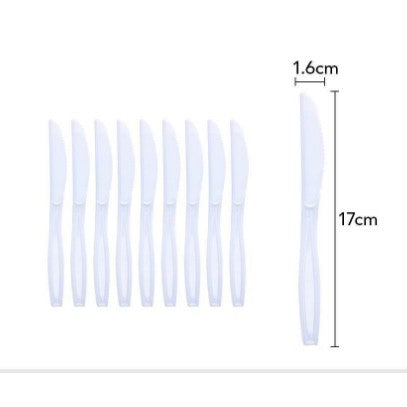 Set 10 Cutite De Unica Folosinta, Klevo, Plastic, 17x1.6 cm, alb