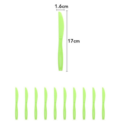 Set 10 Cutite de Unica Folosinta, Klevo, Colectia Dino Park, 17 x 1.6 cm, din Plastic PE, Verde