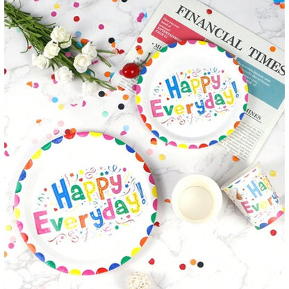 Set 10 Farfurii Happy Everyday, Klevo, 17 cm, din Hartie 300 g, Multicolor