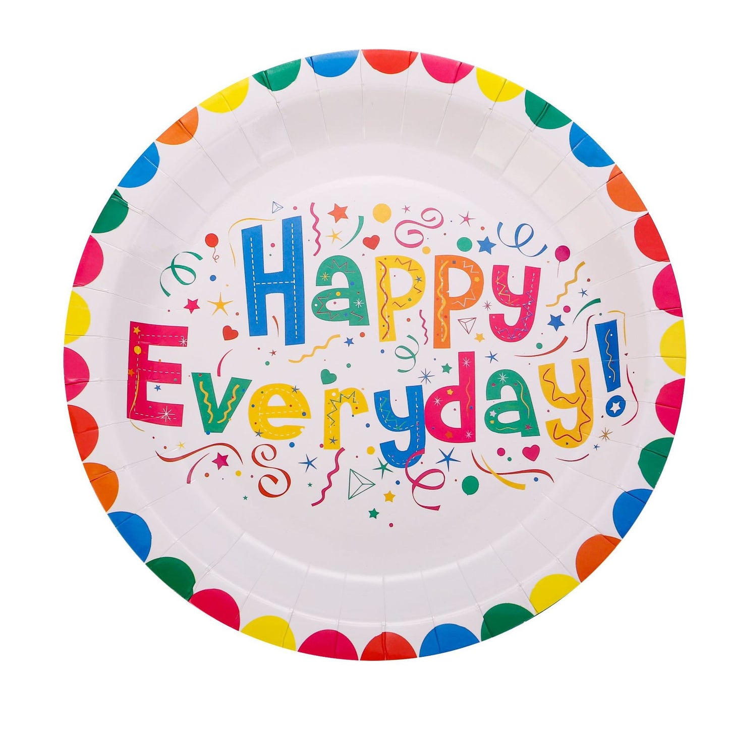 Set 10 Farfurii Happy Everyday, Klevo, 23 cm, din Hartie 300 g, Multicolor