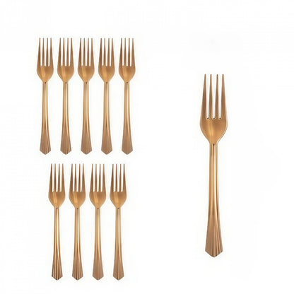 Set 10 Furculite de Unica Folosinta, Klevo, Plastic, 15.5 x 2.5 cm, Bronz