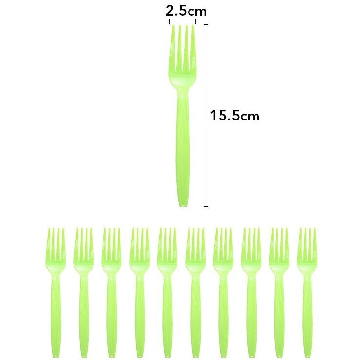Set 10 Furculite de Unica Folosinta, Klevo, Colectia Dino Park, 15.5 x 2.5 cm, din Plastic PE, Multicolor