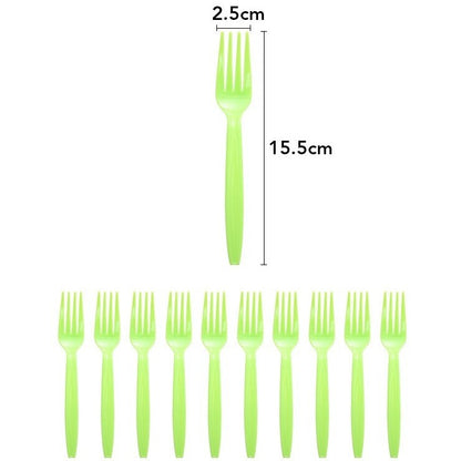 Set 10 Furculite de Unica Folosinta, Klevo, Colectia Dino Park, 15.5 x 2.5 cm, din Plastic PE, Multicolor