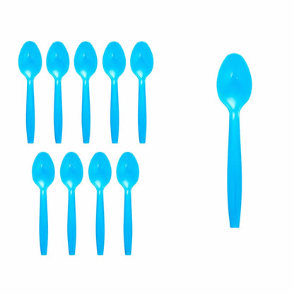 Set 10 Linguri de Unica Folosinta Klevo, Plastic, Albastru, 15x3.3 cm