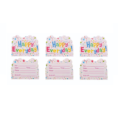 Set 10 Invitatii pentru Petrecere, Klevo, Model Happy Everyday, 17 x 12 cm, Multicolor